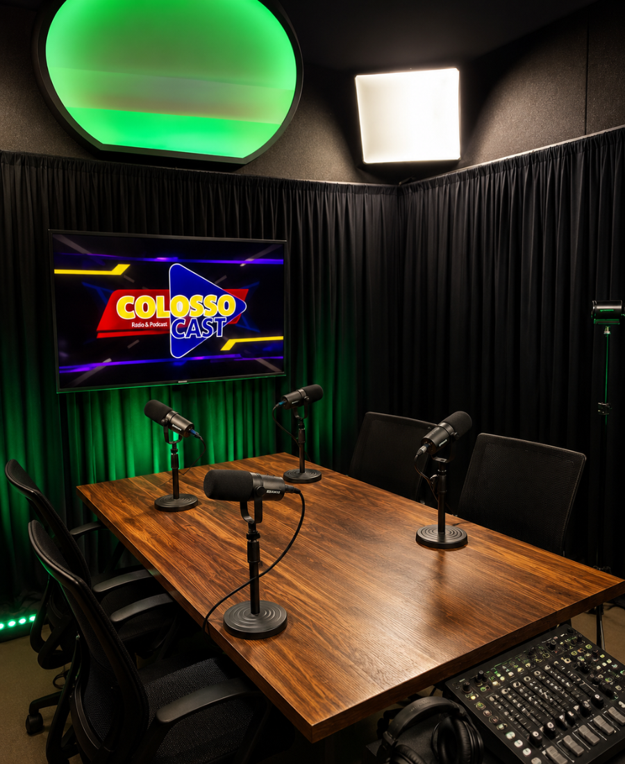 DJ Colosso no estúdio de comunicação